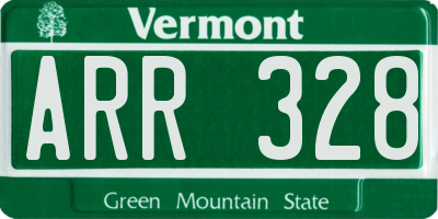 VT license plate ARR328