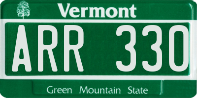 VT license plate ARR330
