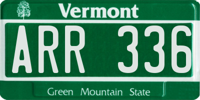 VT license plate ARR336