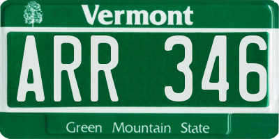 VT license plate ARR346