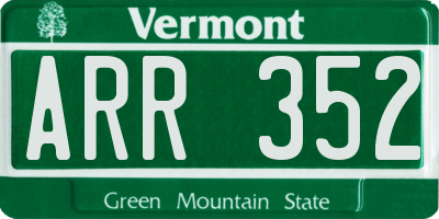 VT license plate ARR352