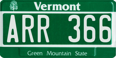 VT license plate ARR366