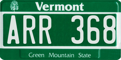 VT license plate ARR368