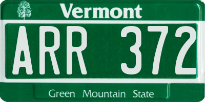 VT license plate ARR372