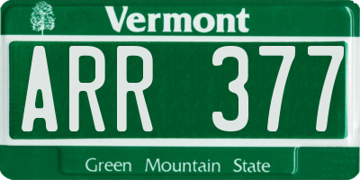 VT license plate ARR377