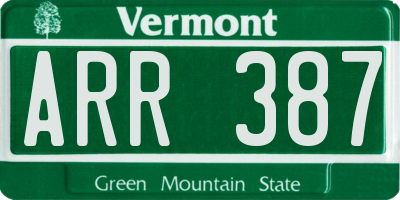 VT license plate ARR387