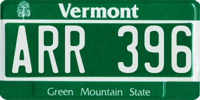 VT license plate ARR396