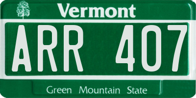 VT license plate ARR407