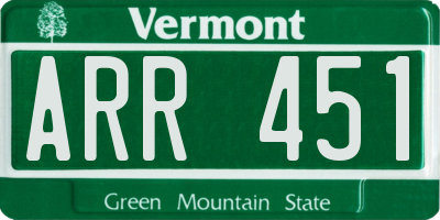 VT license plate ARR451
