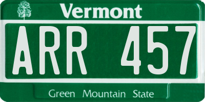 VT license plate ARR457