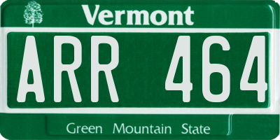 VT license plate ARR464