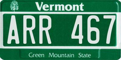 VT license plate ARR467