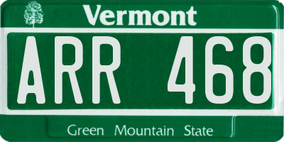VT license plate ARR468