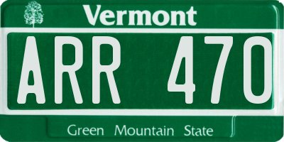 VT license plate ARR470