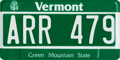 VT license plate ARR479