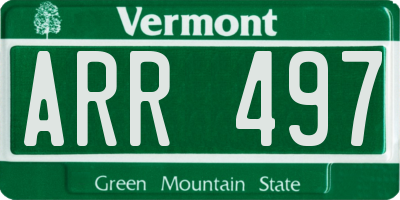 VT license plate ARR497