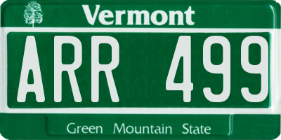 VT license plate ARR499