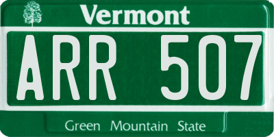 VT license plate ARR507