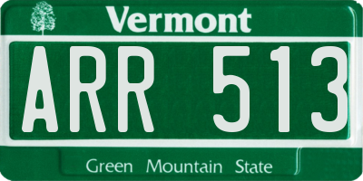 VT license plate ARR513
