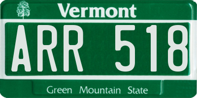 VT license plate ARR518