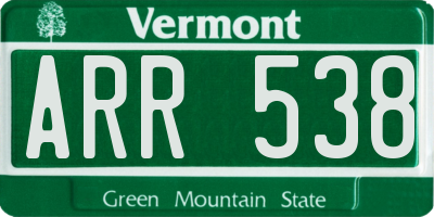 VT license plate ARR538