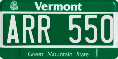 VT license plate ARR550