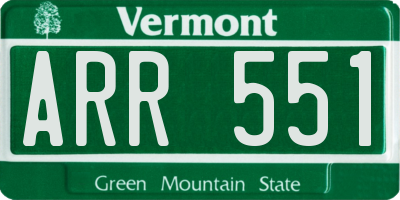 VT license plate ARR551