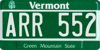 VT license plate ARR552