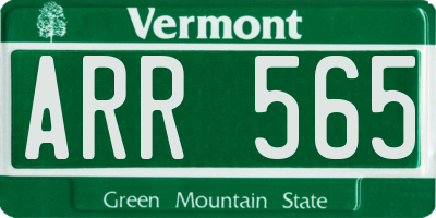 VT license plate ARR565