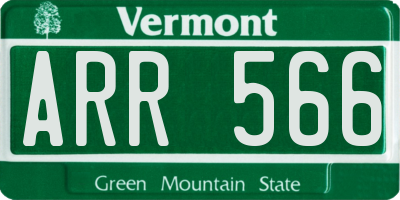 VT license plate ARR566
