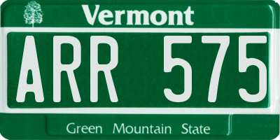 VT license plate ARR575