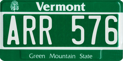 VT license plate ARR576
