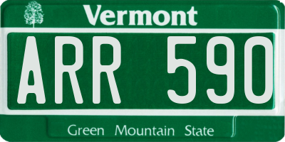 VT license plate ARR590