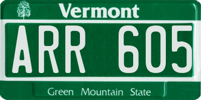 VT license plate ARR605