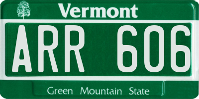 VT license plate ARR606