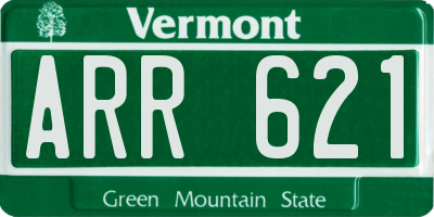 VT license plate ARR621