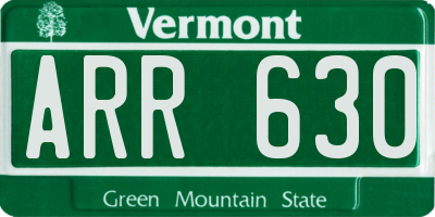 VT license plate ARR630