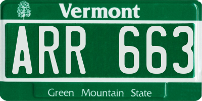 VT license plate ARR663