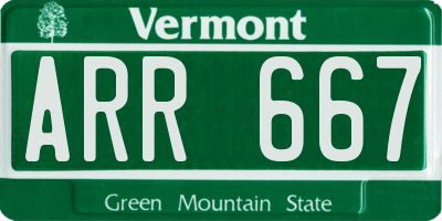 VT license plate ARR667