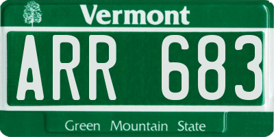 VT license plate ARR683