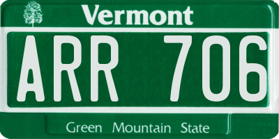 VT license plate ARR706