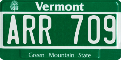 VT license plate ARR709
