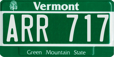 VT license plate ARR717