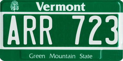 VT license plate ARR723