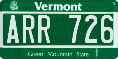 VT license plate ARR726
