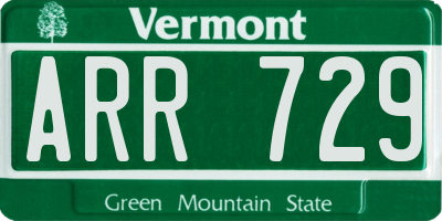 VT license plate ARR729