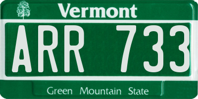 VT license plate ARR733