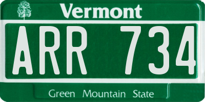 VT license plate ARR734