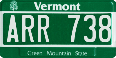 VT license plate ARR738