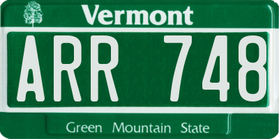 VT license plate ARR748